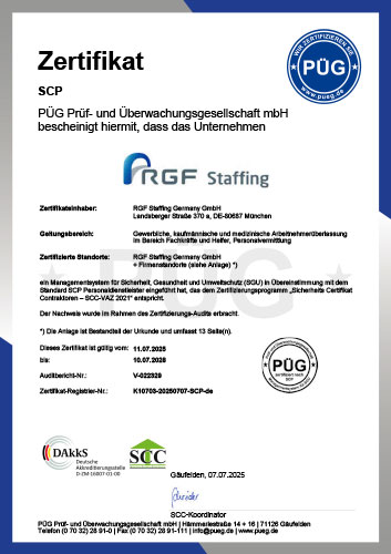 Geprüfte Sicherheit Zertifizierung nach SCP – Sicherheits-Zertifikat-Personaldienstleister